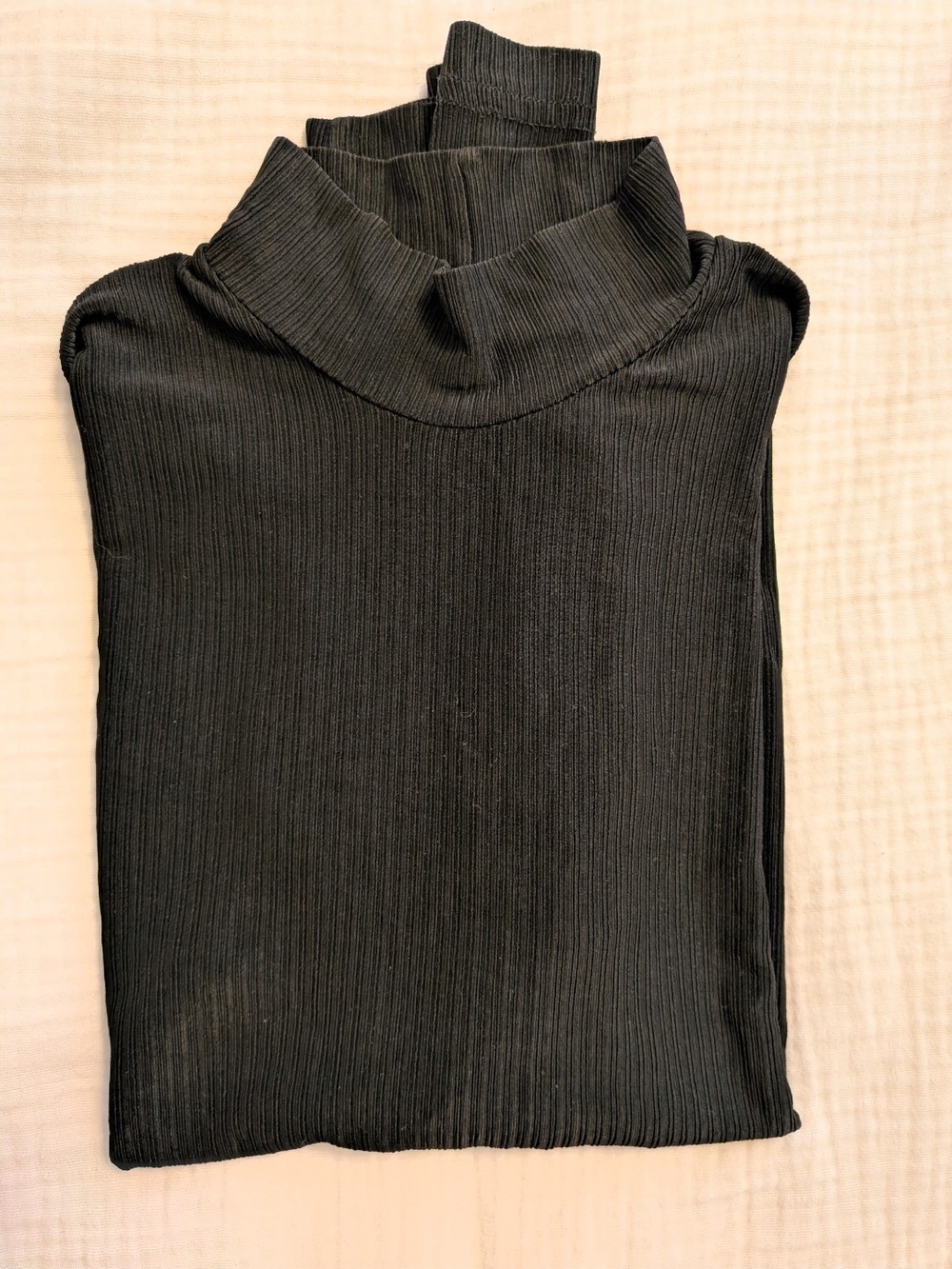 Club Monaco Black Ribbed Turtleneck
